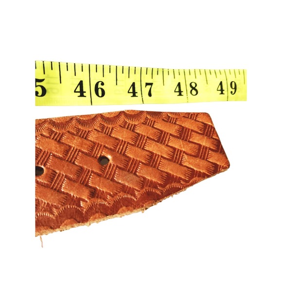 Orion Leather Light Brown Full Grain Braided Leather Belt B 48 - Picture 3 of 4